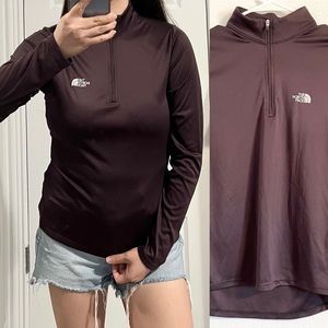 EUC North Face Vapor Wick T neck zip lightweight top